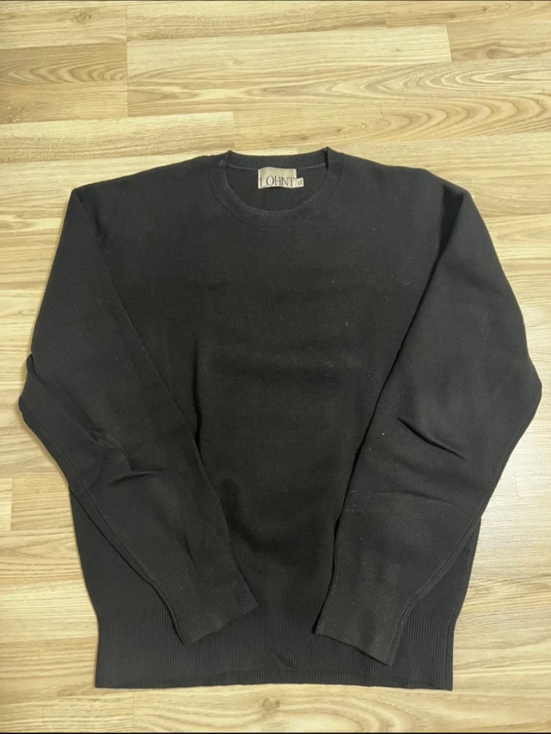 론트 329 라운드니트 블랙 XL 상품이미지1