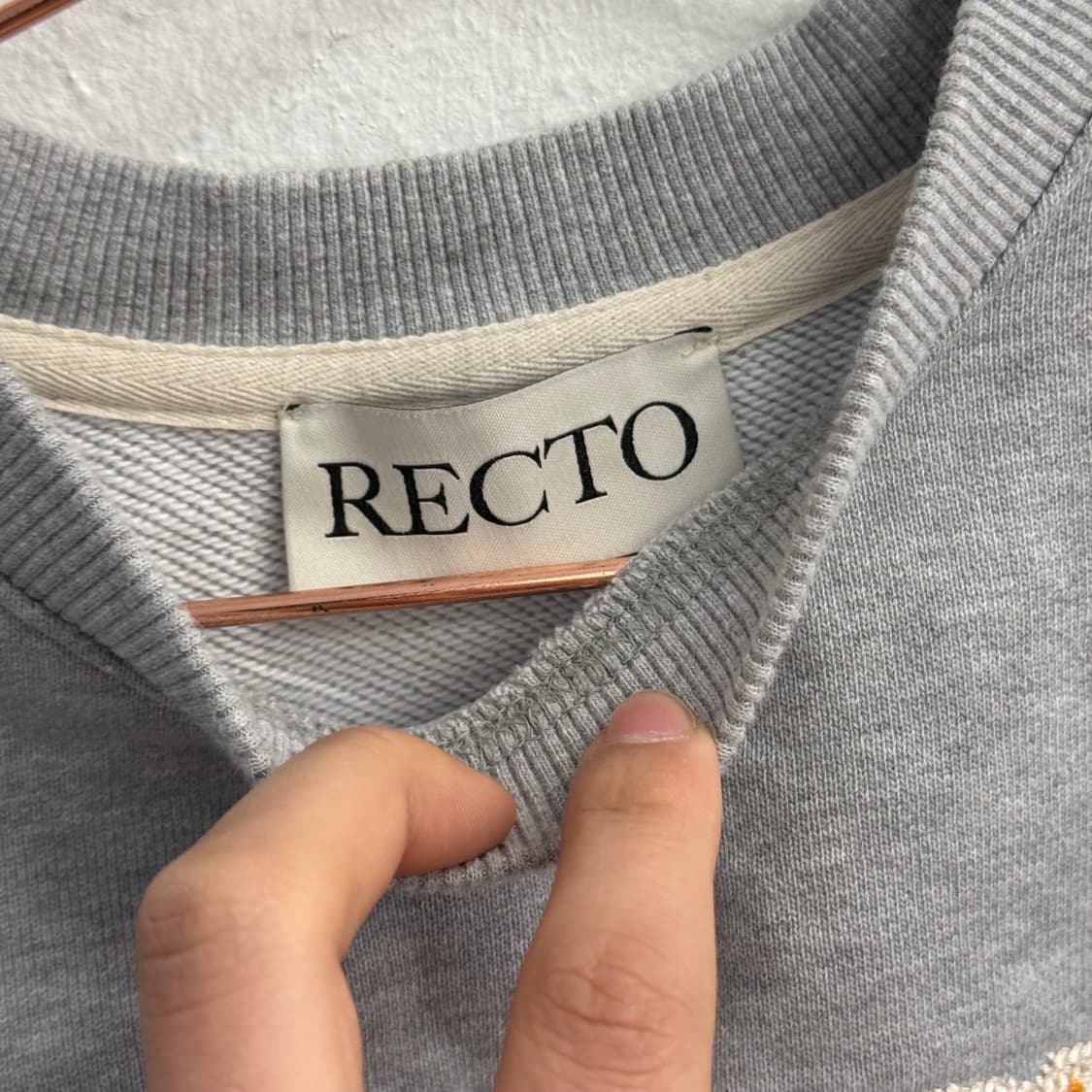 렉토 RC 로고 자수 멜란지그레이 맨투맨 os 상품이미지2