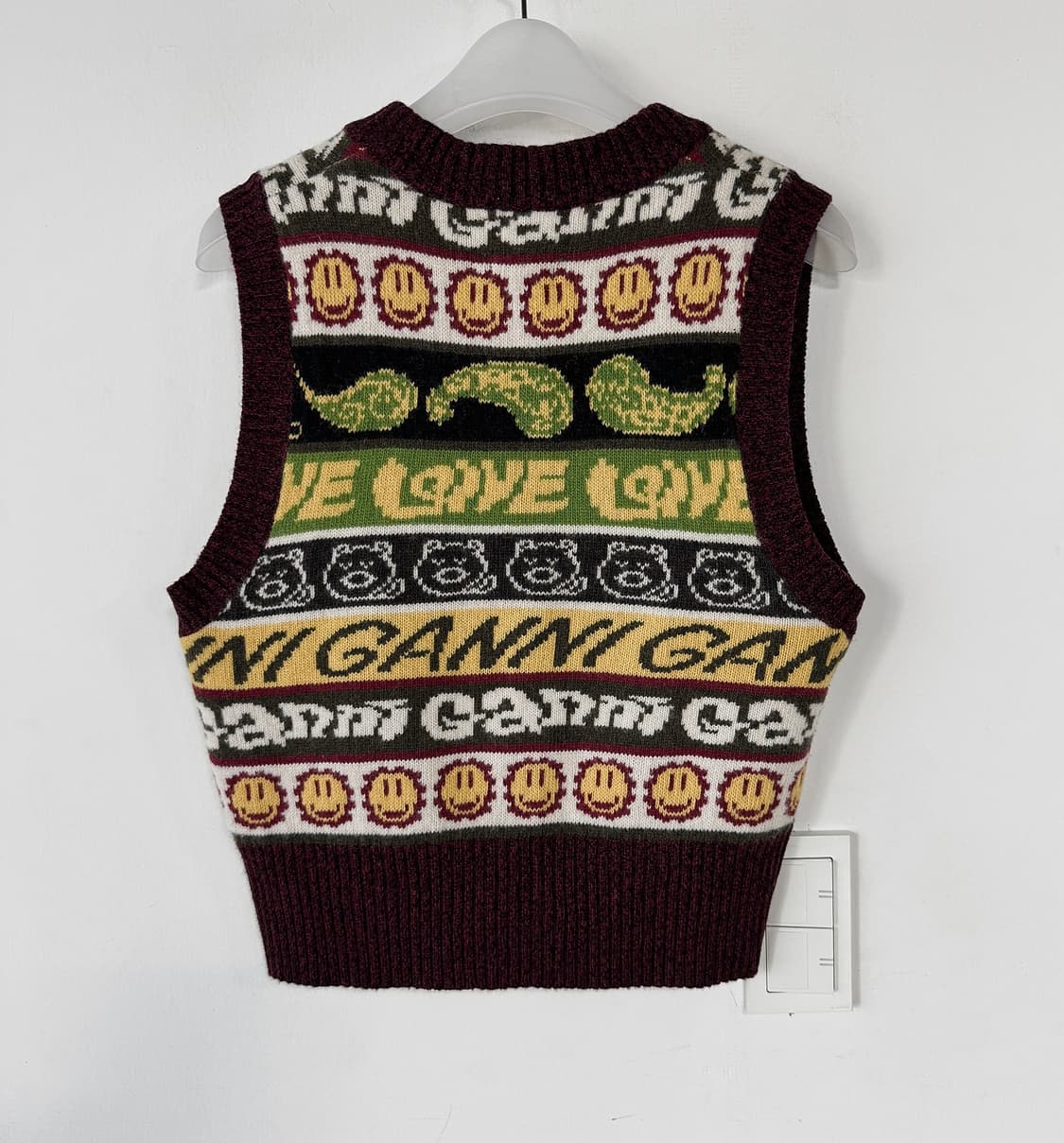 가니 스마일리 로고 자카드 울 베스트 상품이미지9