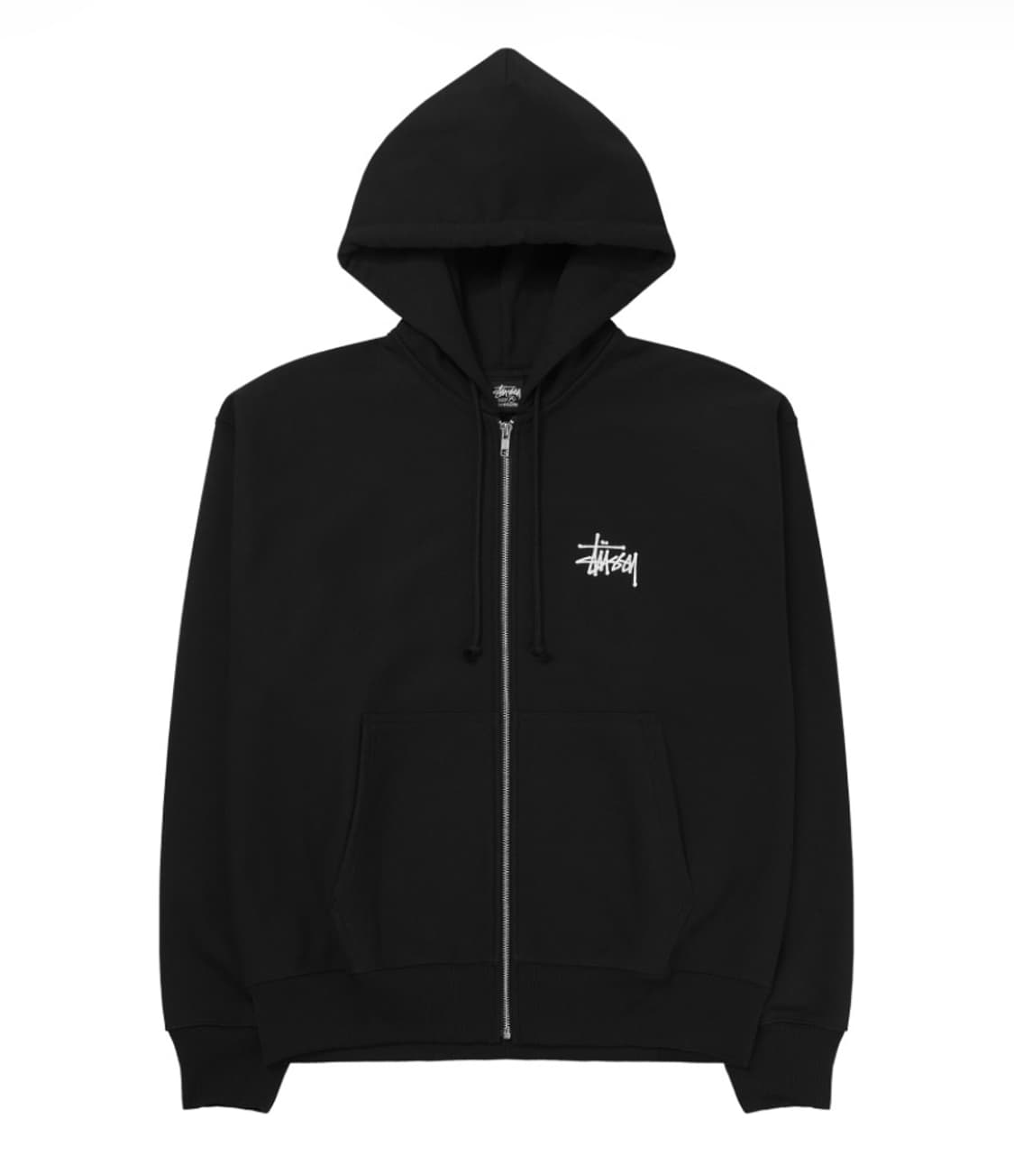 스투시 베이직 후드 집업 블랙 상품이미지1