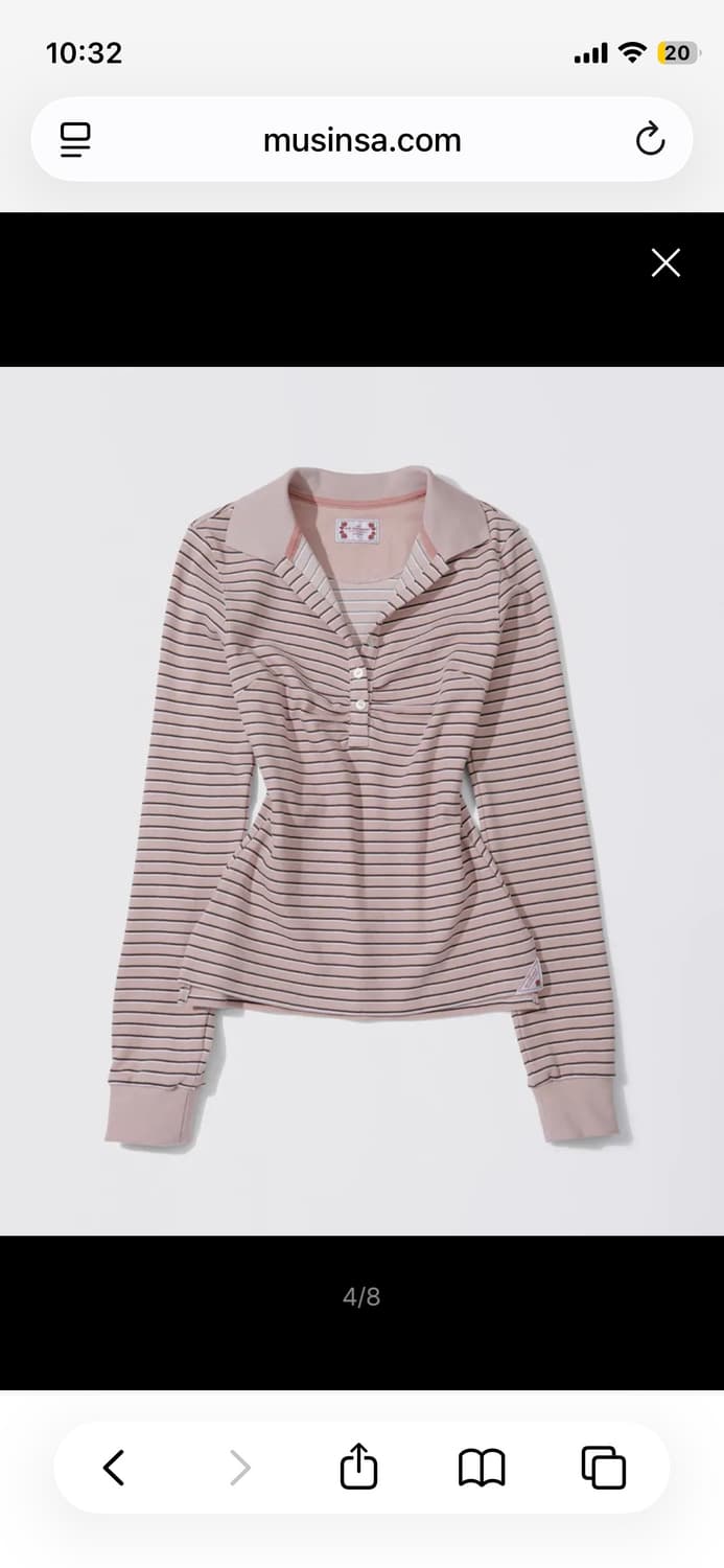 스컬프터 셔링 테니스셔츠 핑크 상품이미지3