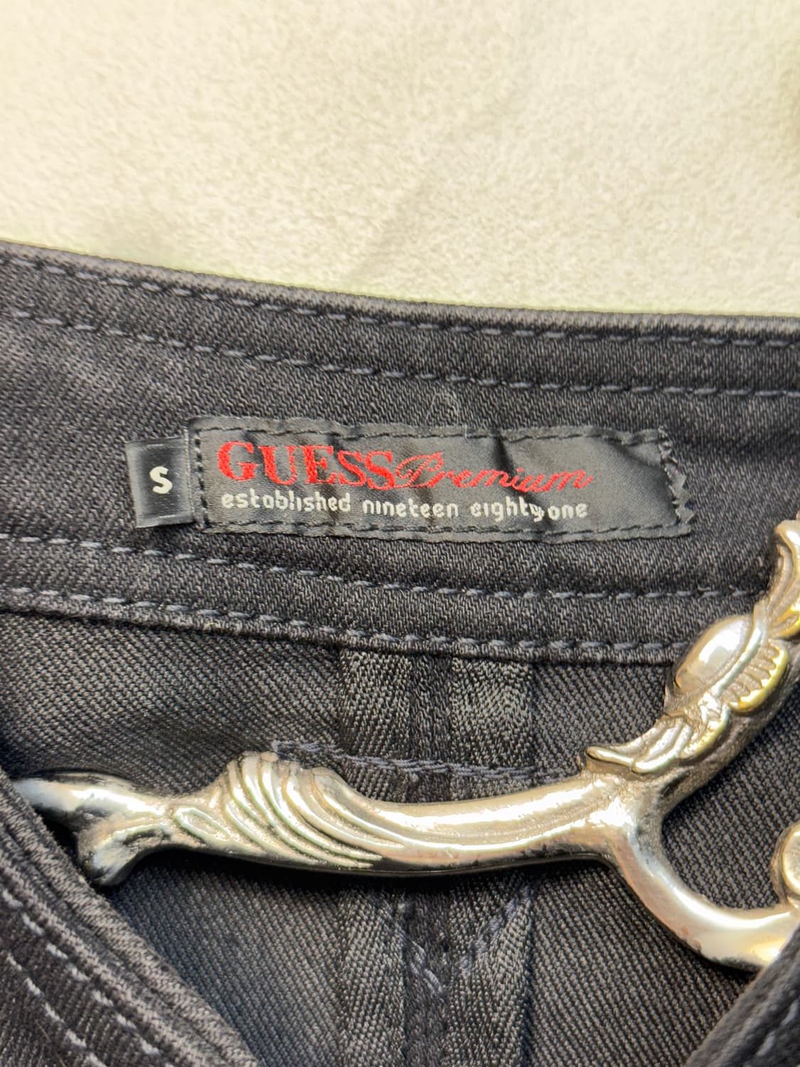 Guess black button slim rider jacket  상품이미지4