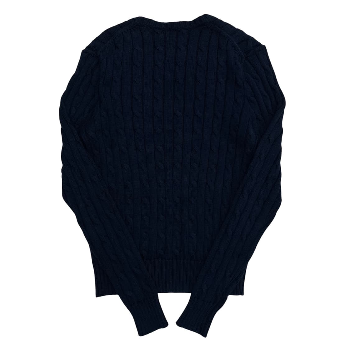 폴로 랄프로렌 화이트포니 네이비 꽈배기 브이니트 S 상품이미지3