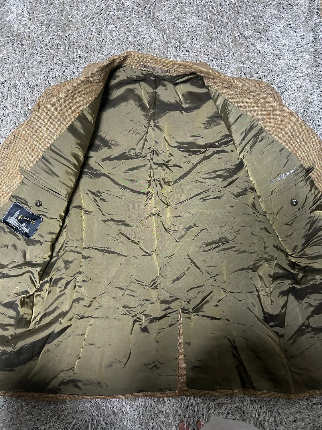 일제 울 체크 블레이저 사이즈 100 상품이미지5