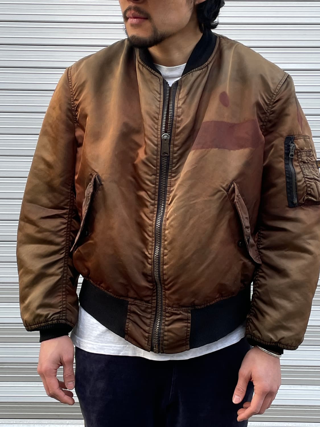 90s AlphaIndustries Distressed MA-1(USA) 상품이미지4