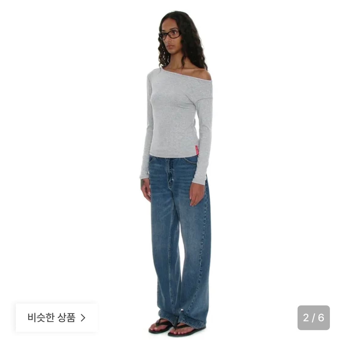 PWC UNBALANCED JERSEY SLEEVE TOP_MELANGE 상품이미지2