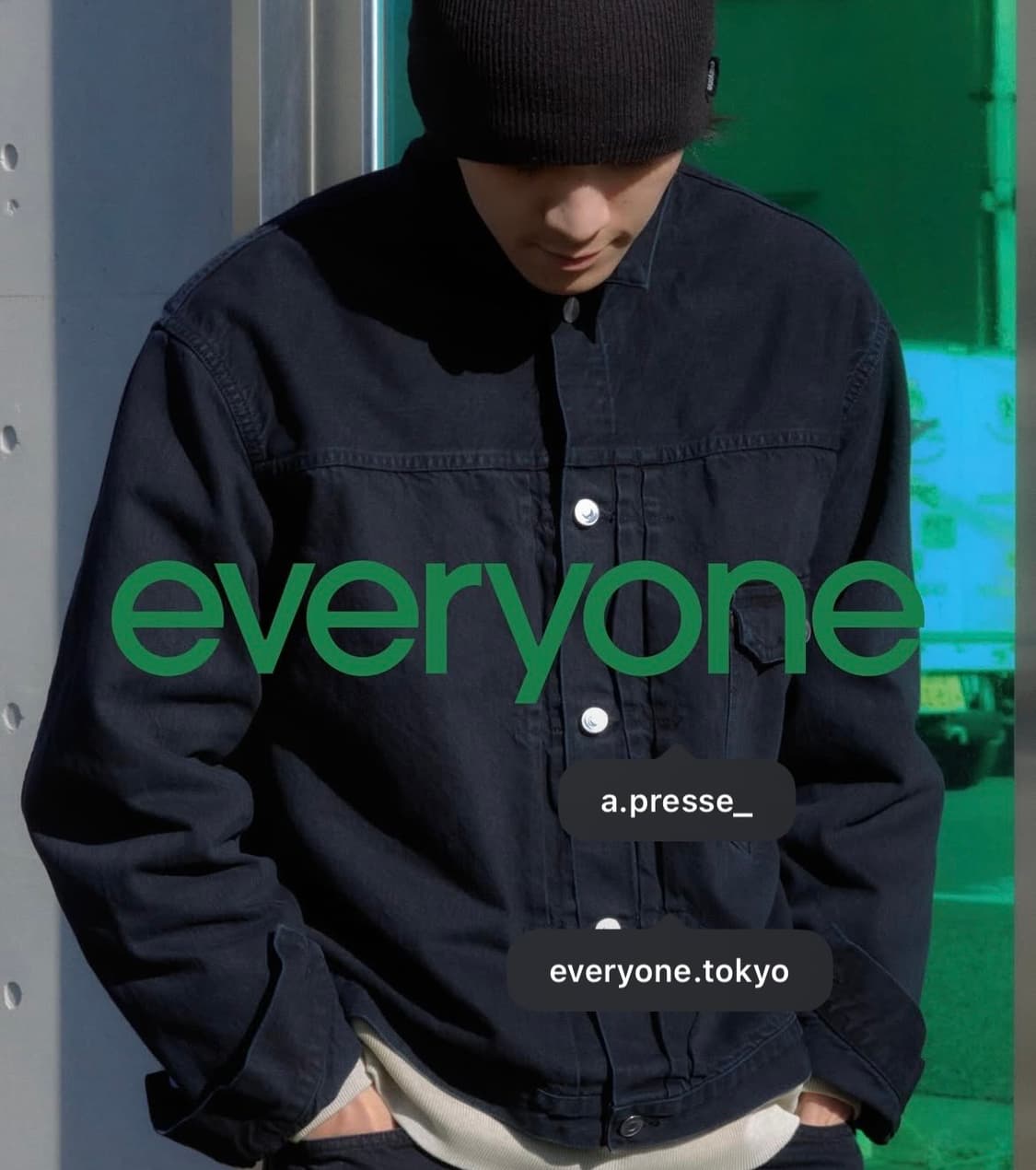 에브리원 x 아프레쎄 Baggy Denim Pants (BLACK) 상품이미지1