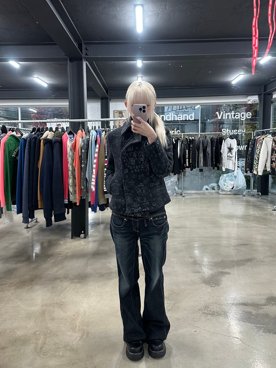 히스테릭글래머 스컬 숏 코트 상품이미지2