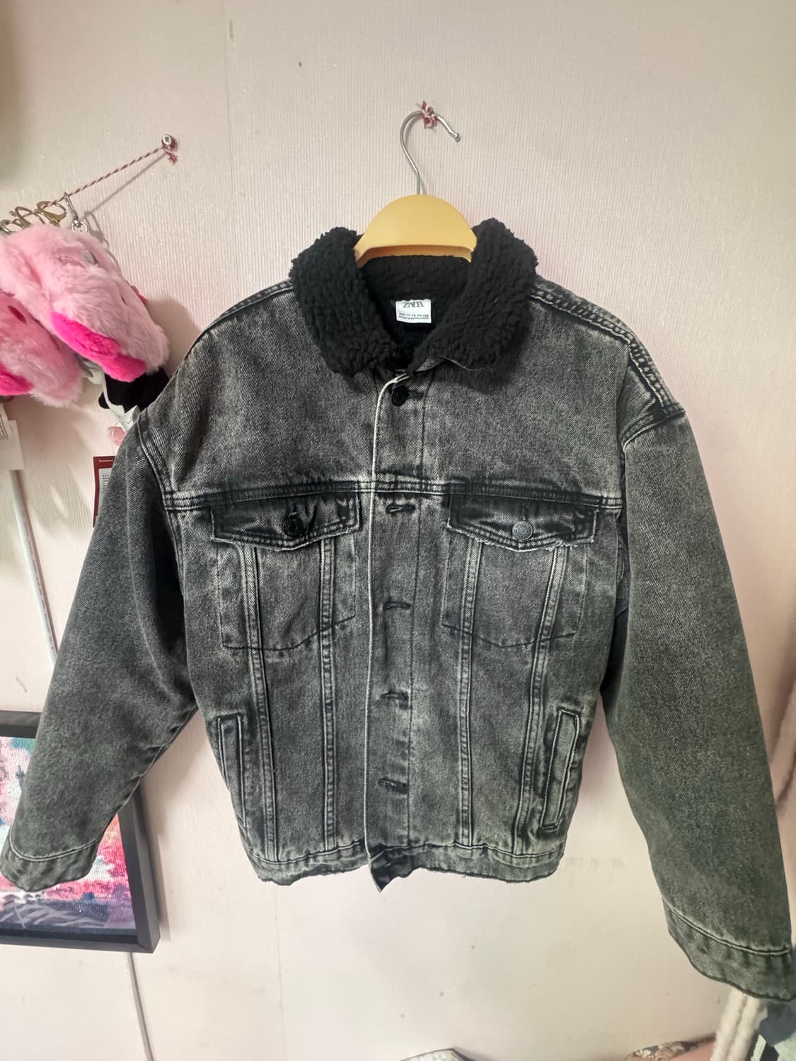 자라 양털 플리스 흑청 자켓 쉐르파 셰르파 상품이미지1