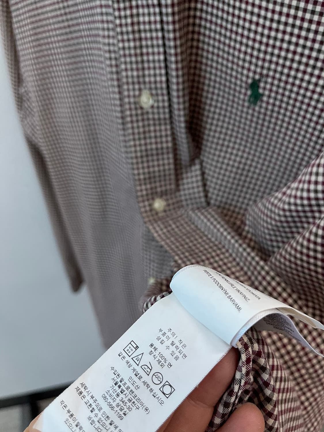 110) 폴로 신형 브라운 깅엄체크 셔츠  상품이미지6