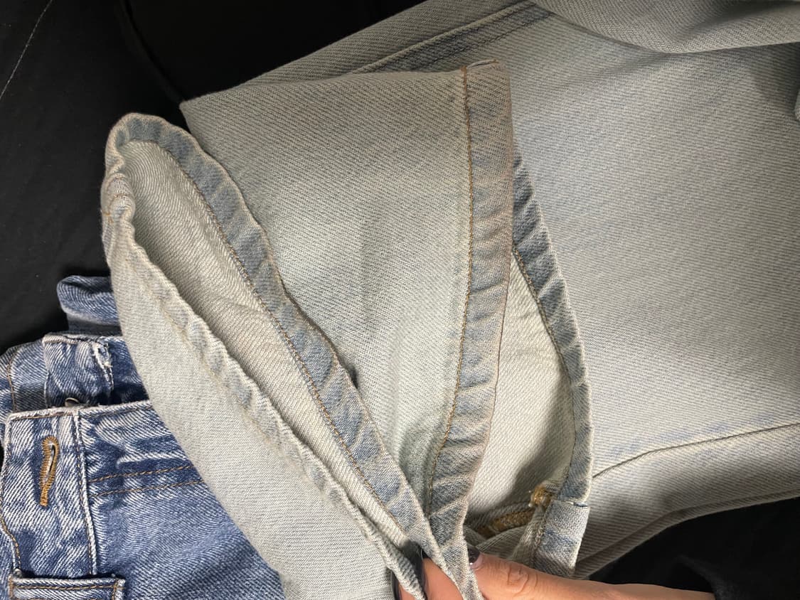 오데스 릴렉스트 세미 배기 데님 아이스 블루 2사이즈 상품이미지3