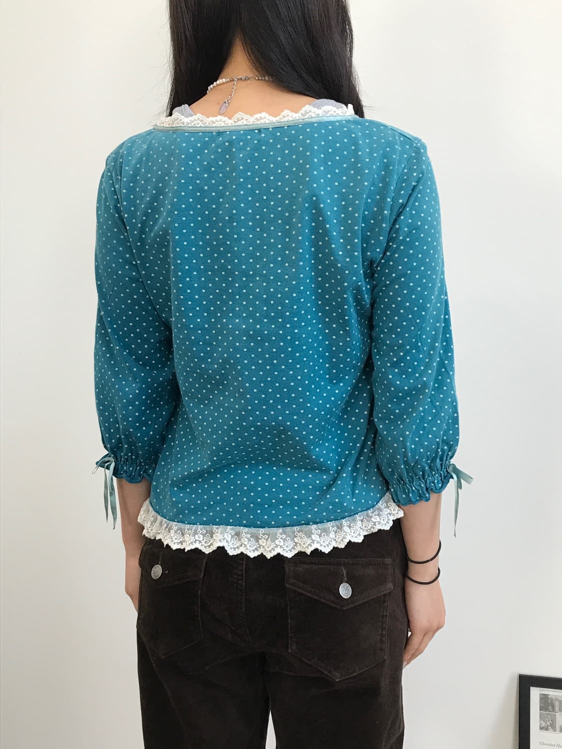 Livre Claire Cotton Dotted Blouses Top 상품이미지4