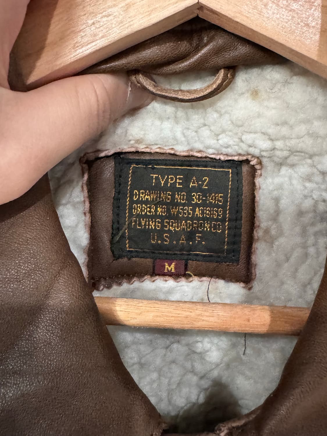 USAF 타입 A-2 양가죽 봄버 레더자켓  상품이미지7
