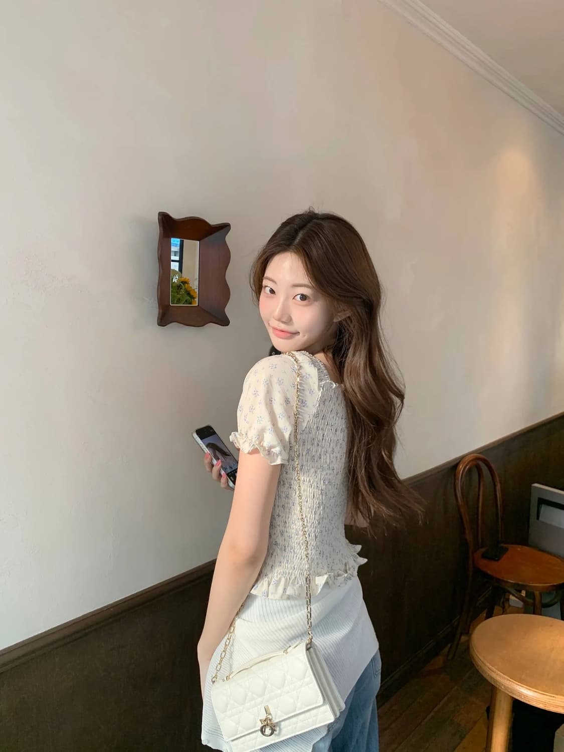 제니오 수지 스모크 블라우스 아이보리 s 상품이미지2