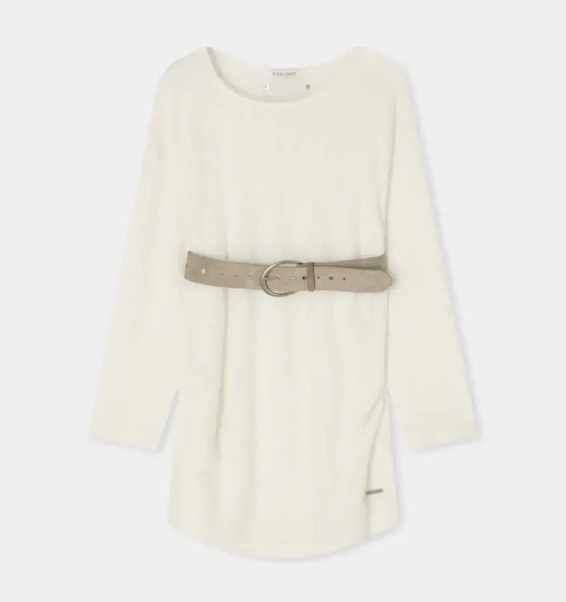 에트오소메 앙고라 원숄더 스웨이드벨트 원피스 상품이미지1