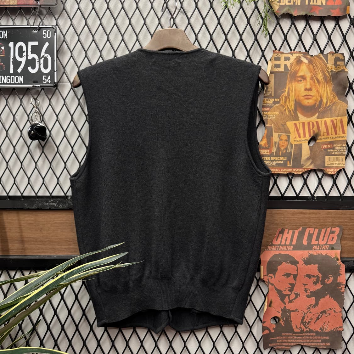 00s 입생로랑 YSL 니트 베스트 전면 투포켓 포인트 그레이 상품이미지2