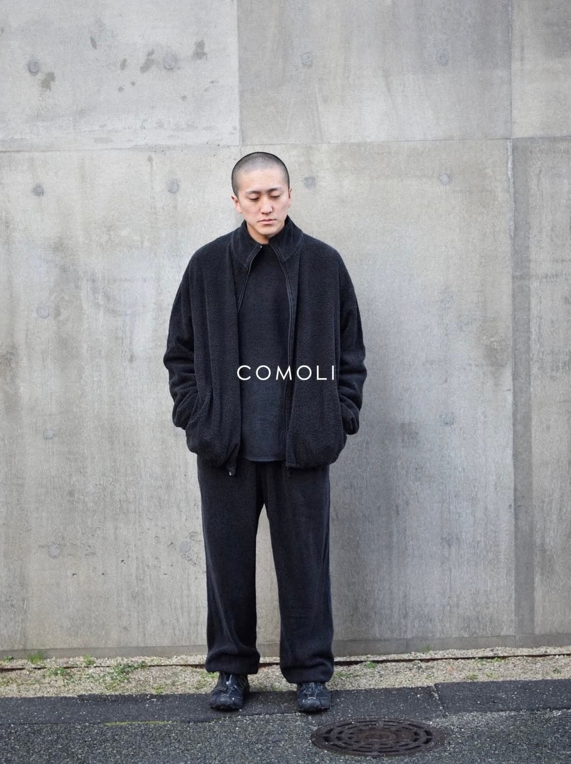 25aw 코모리 실크후리스 1사이즈 셋업 상품이미지1