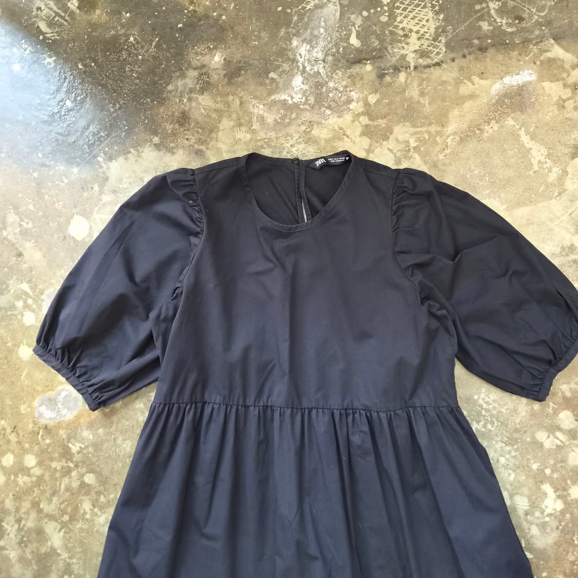 S) ZARA 자라 벌룬소매 블랙 롱 플레어 원피스 상품이미지4