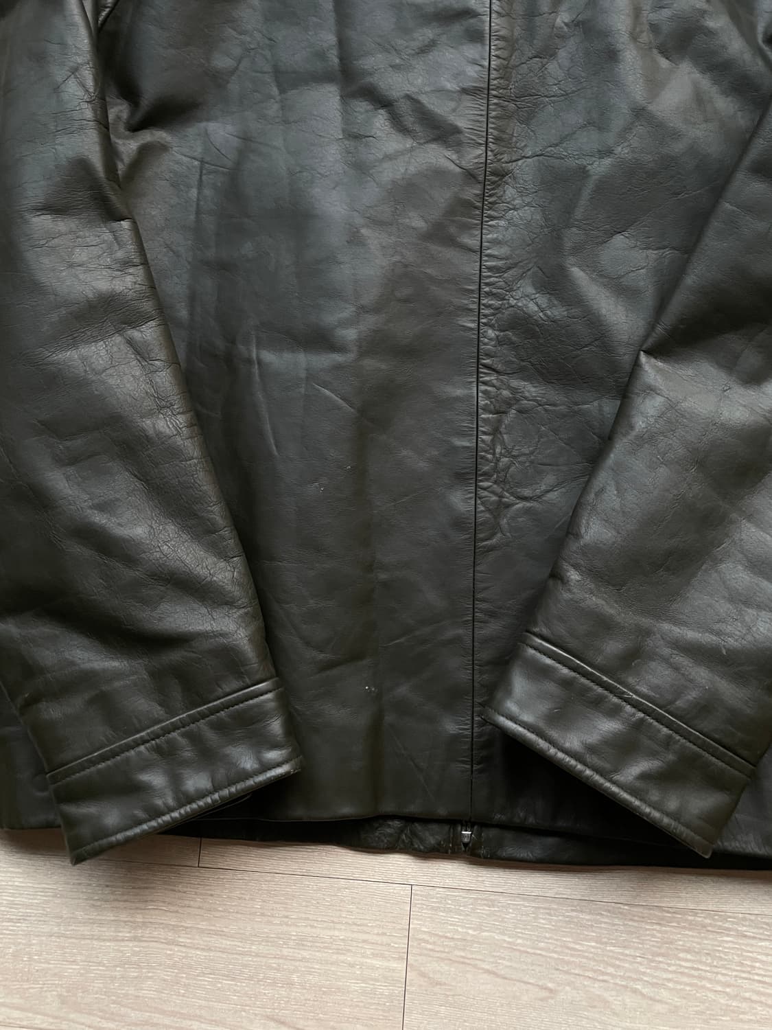 90s 올드갭 레더 자켓 다크 그린 상품이미지8