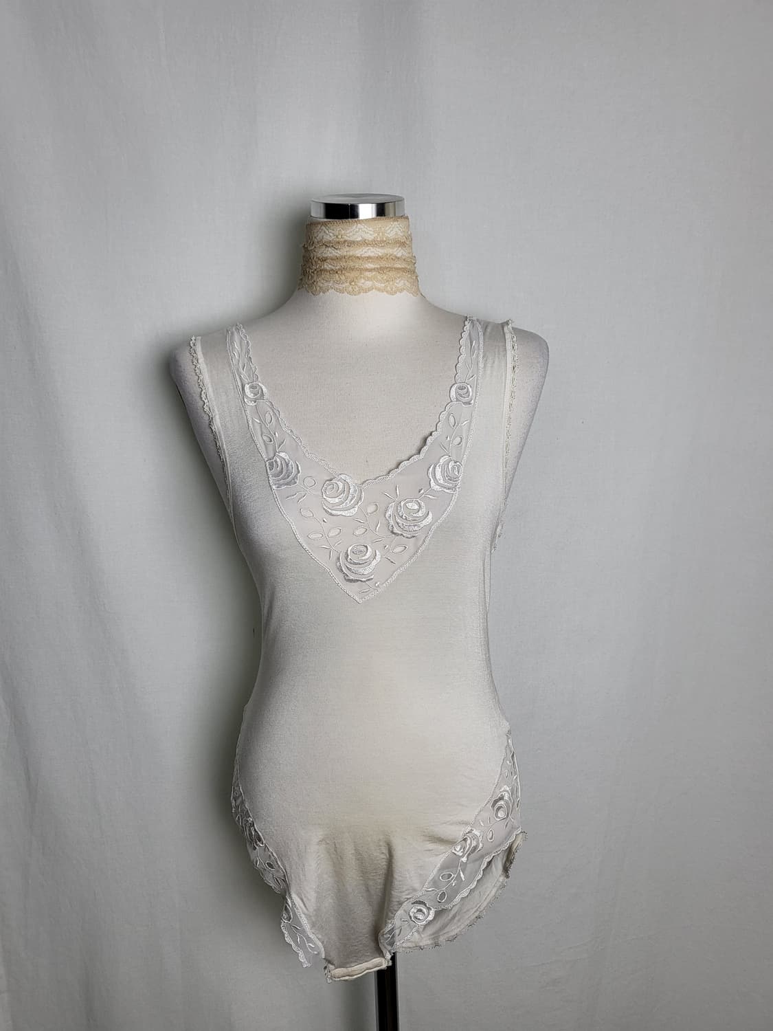 빈티지 화이트  로즈 바디수트 상품이미지1