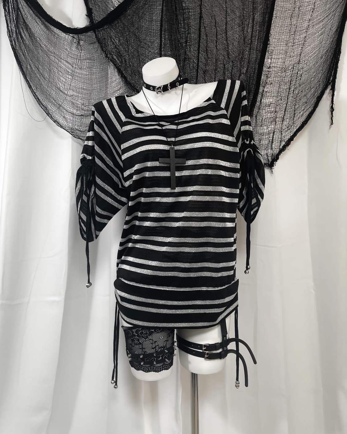 stripe shirring t-shirt 상품이미지1