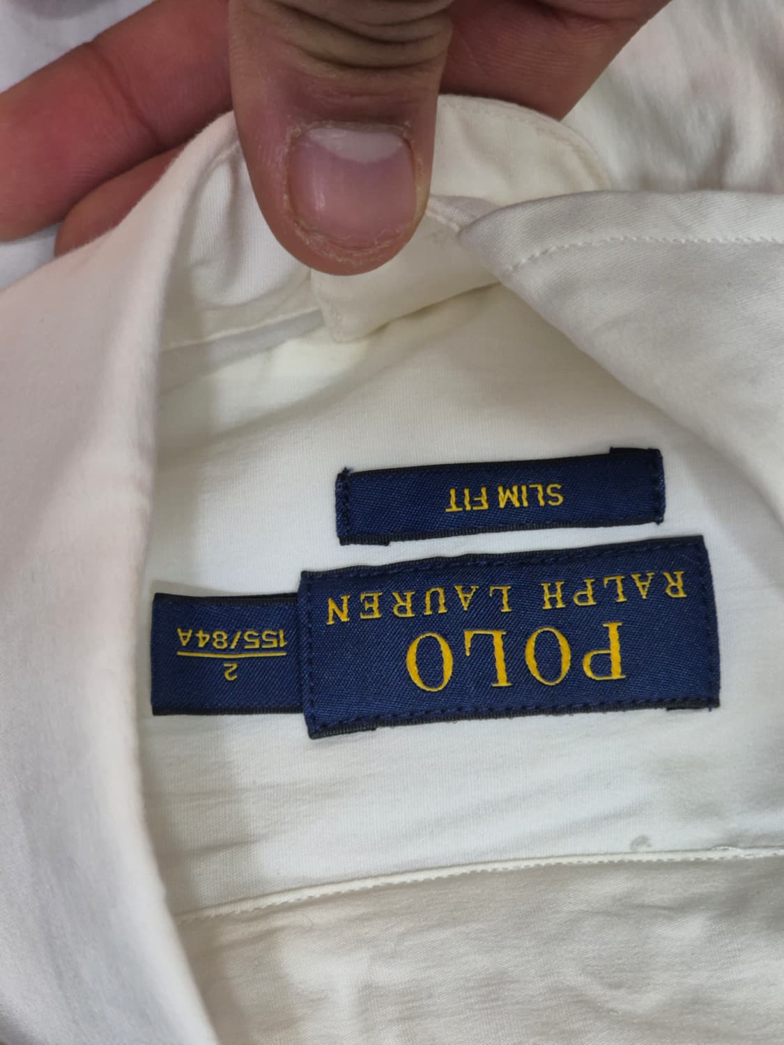 폴로 랄프로렌 흰색 슬림핏 셔츠155/84A 상품이미지2