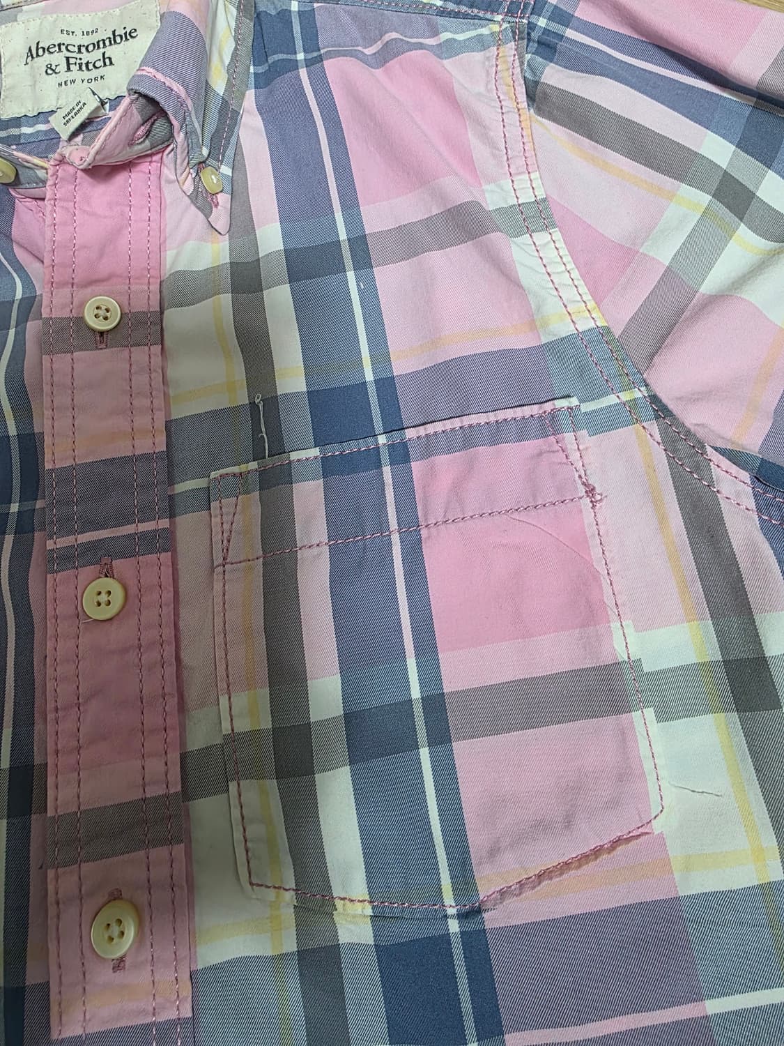 아베크롬비 버튼다운 체크 셔츠 S 상품이미지3
