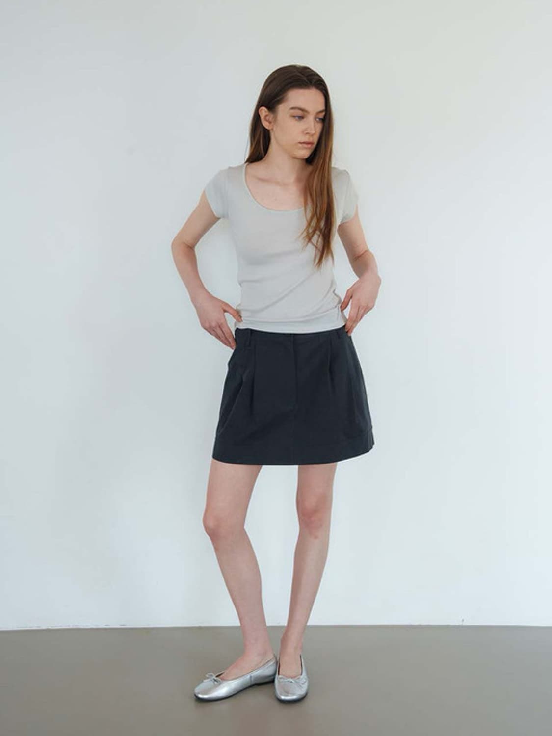 스러움 Amber Low Skirt_Navy 새상품 상품이미지2