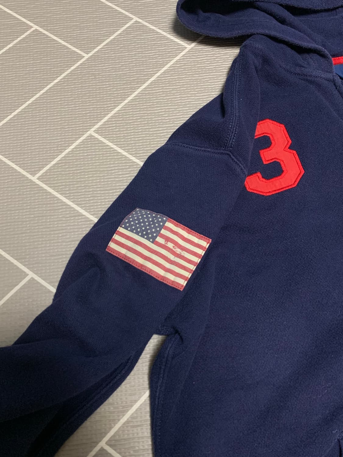폴로 빅포니 성조기 후드집업 네이비 상품이미지4