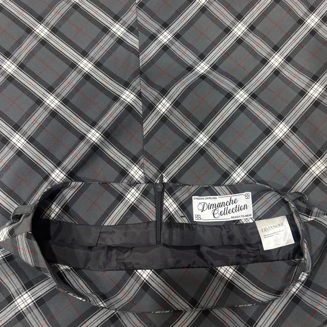 디망쉬) Check Long Skirt GR M 상품이미지8