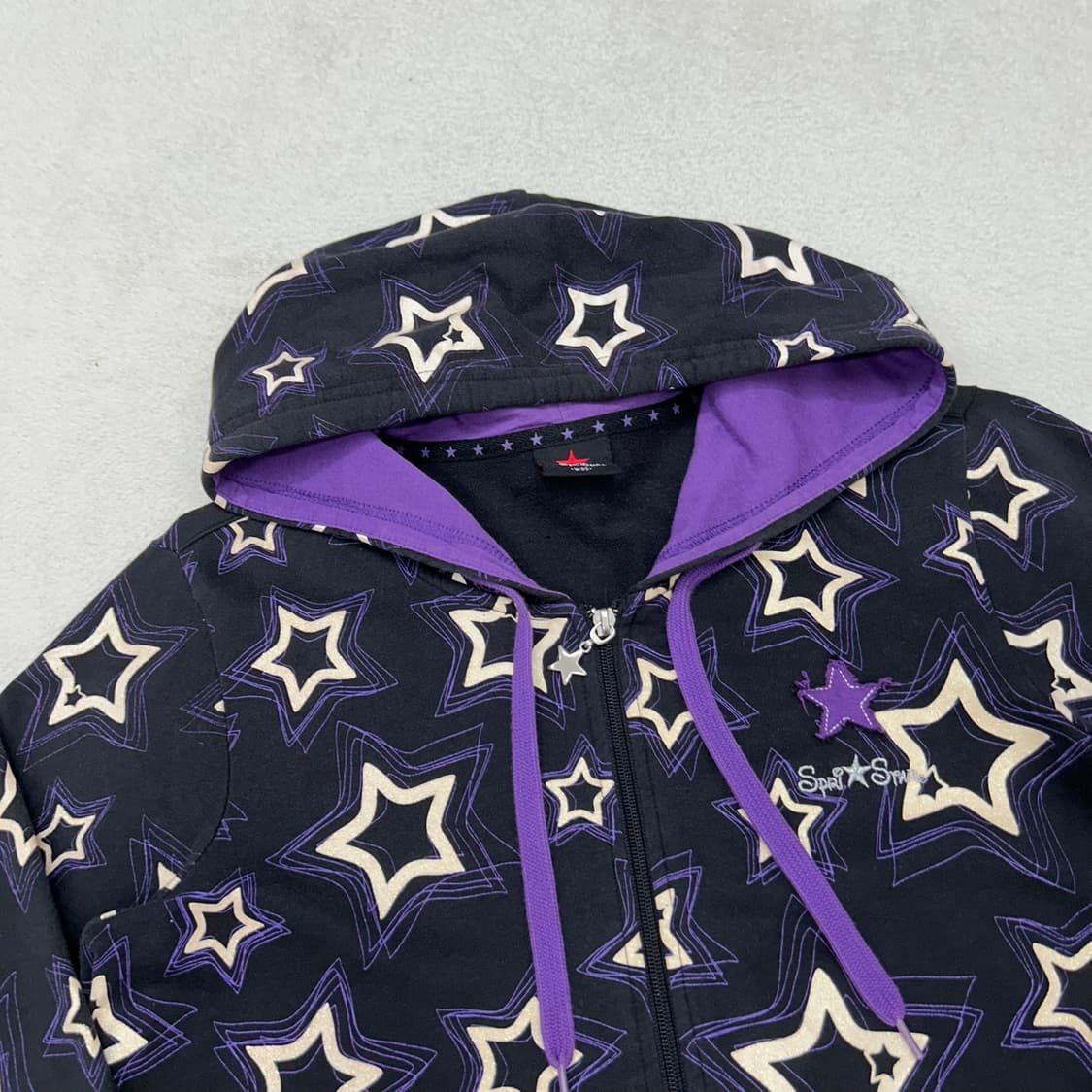 Vintage black star point hood zip-up 상품이미지4