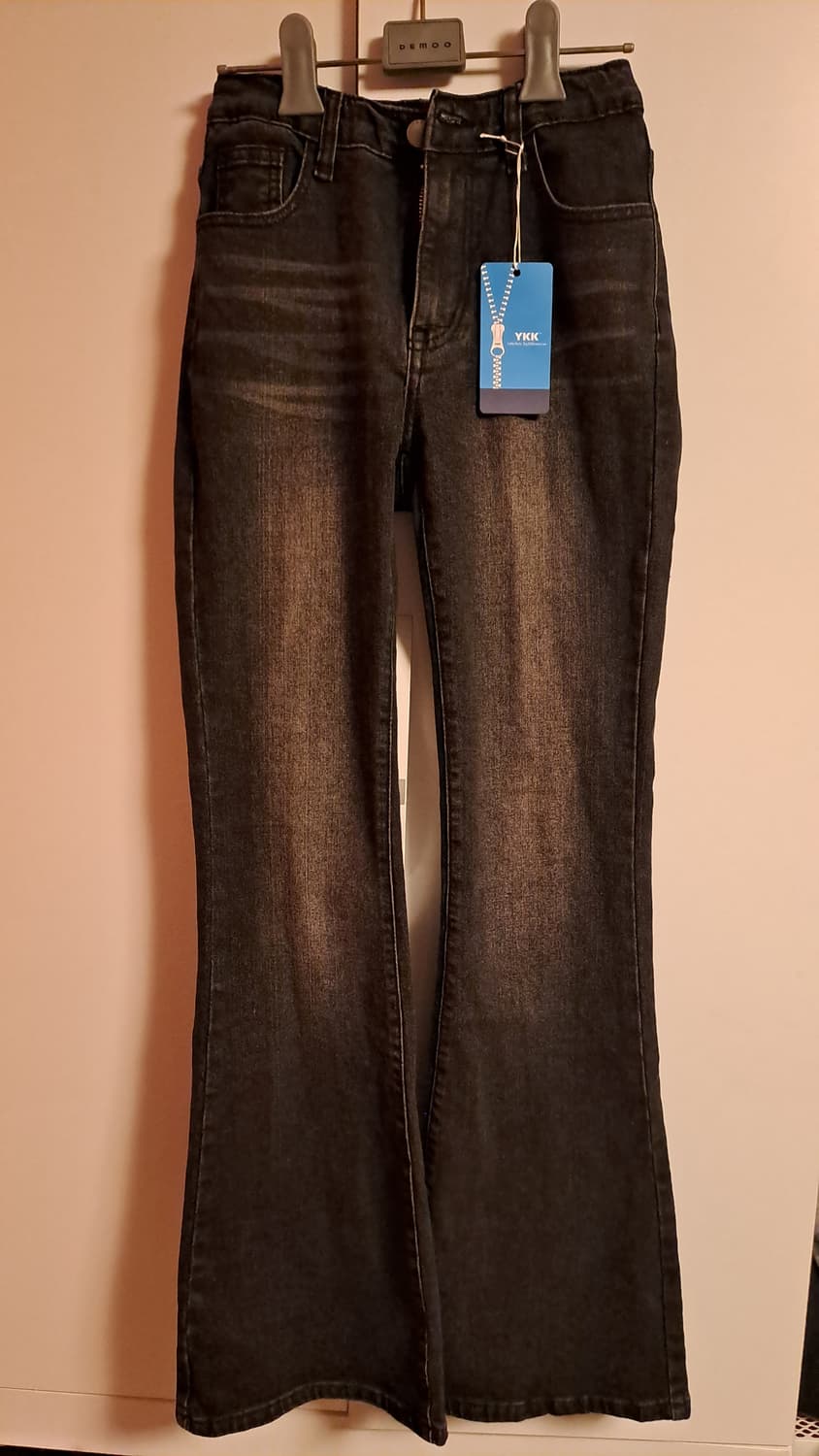 골반뽕 블랙 워싱 로우라이즈 부츠컷 청바지 상품이미지3