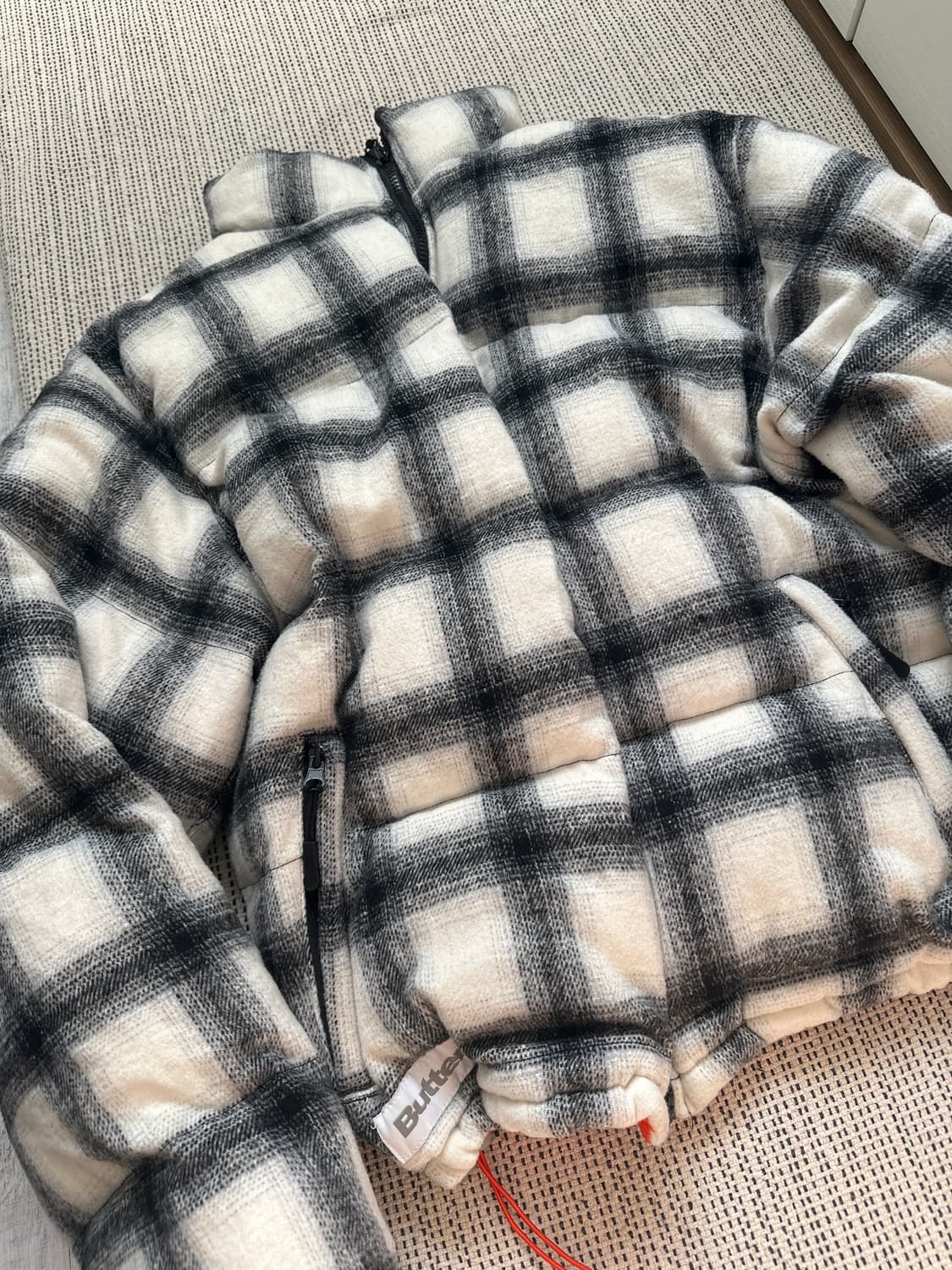 버터굿즈 리버서블 패턴 숏패딩 S 상품이미지3