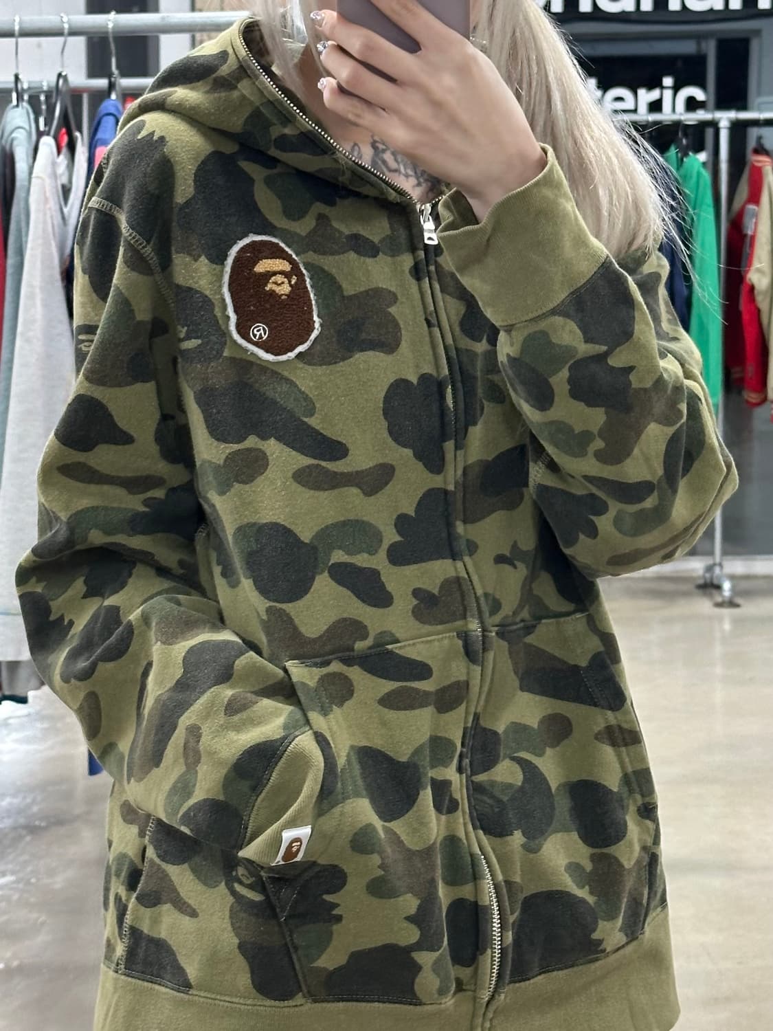 베이프 카모 빅헤드 패치 후드 집업 상품이미지3