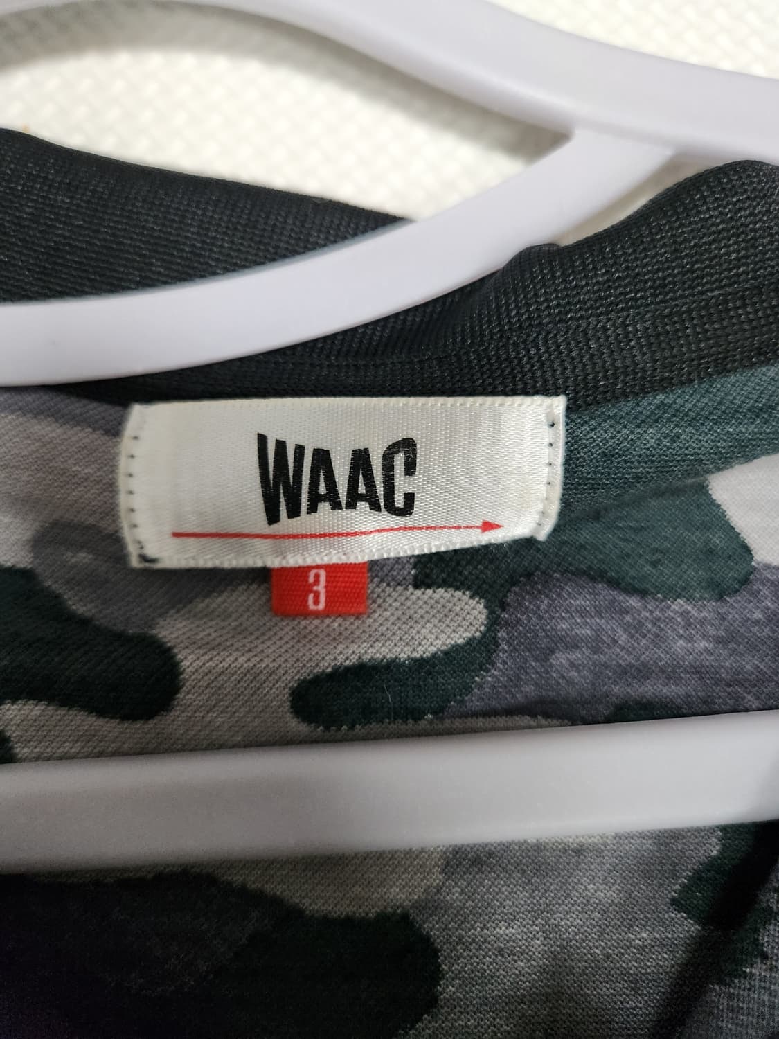 WAAC 카모 배색 반팔 카라티 화이트 상품이미지3