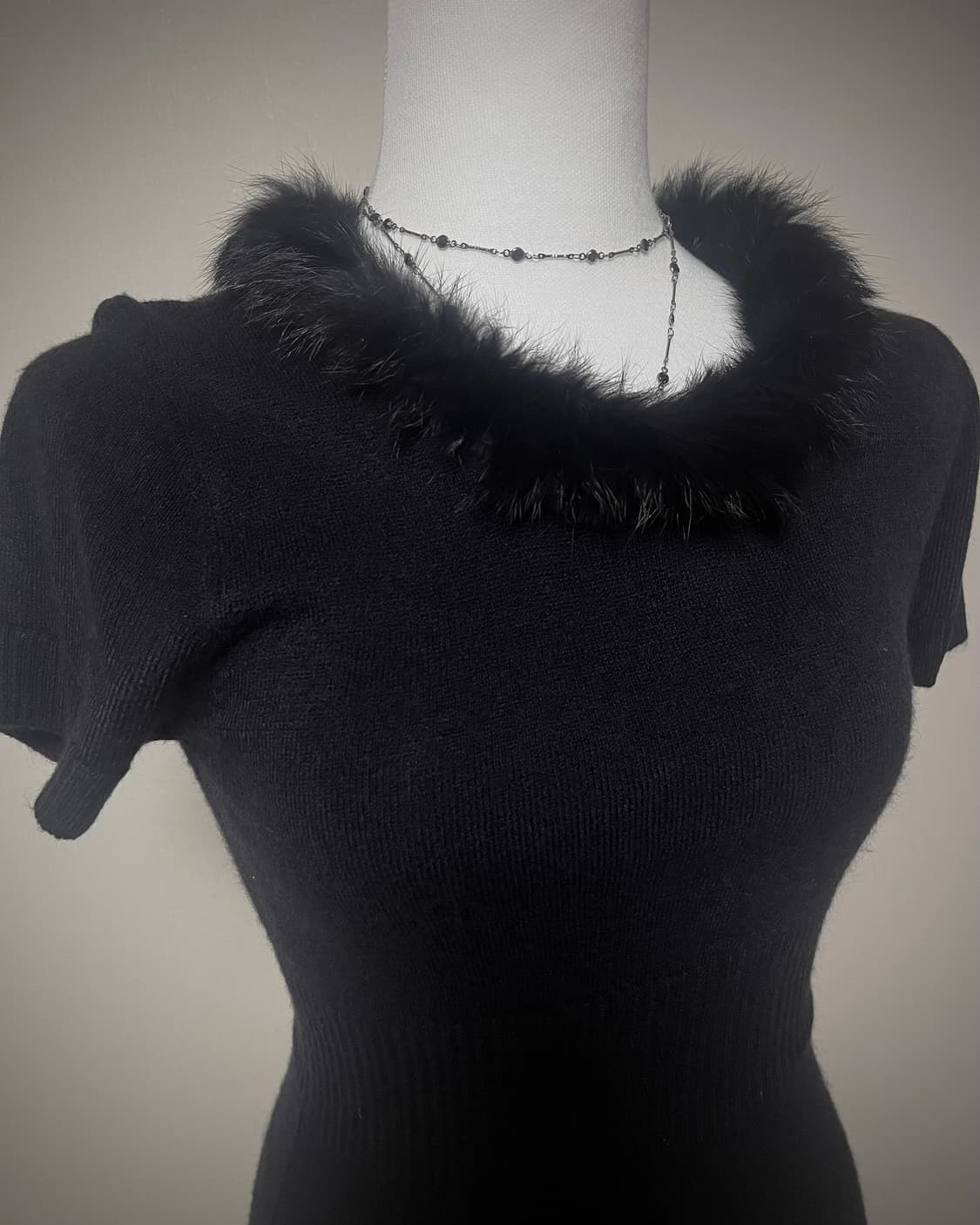 오네갸루 반팔 니트 딱붙원피스 고스 고딕 상품이미지5