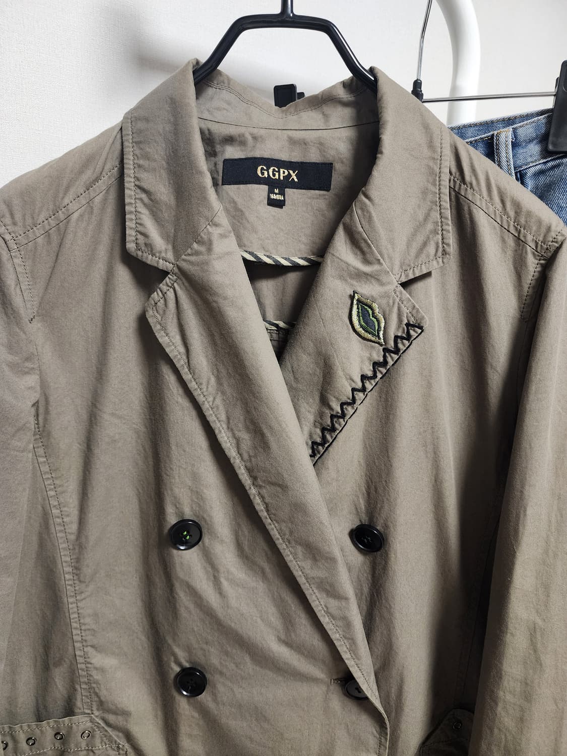 GGPX  더블버튼 봄 롱 자켓 카키색 상품이미지3