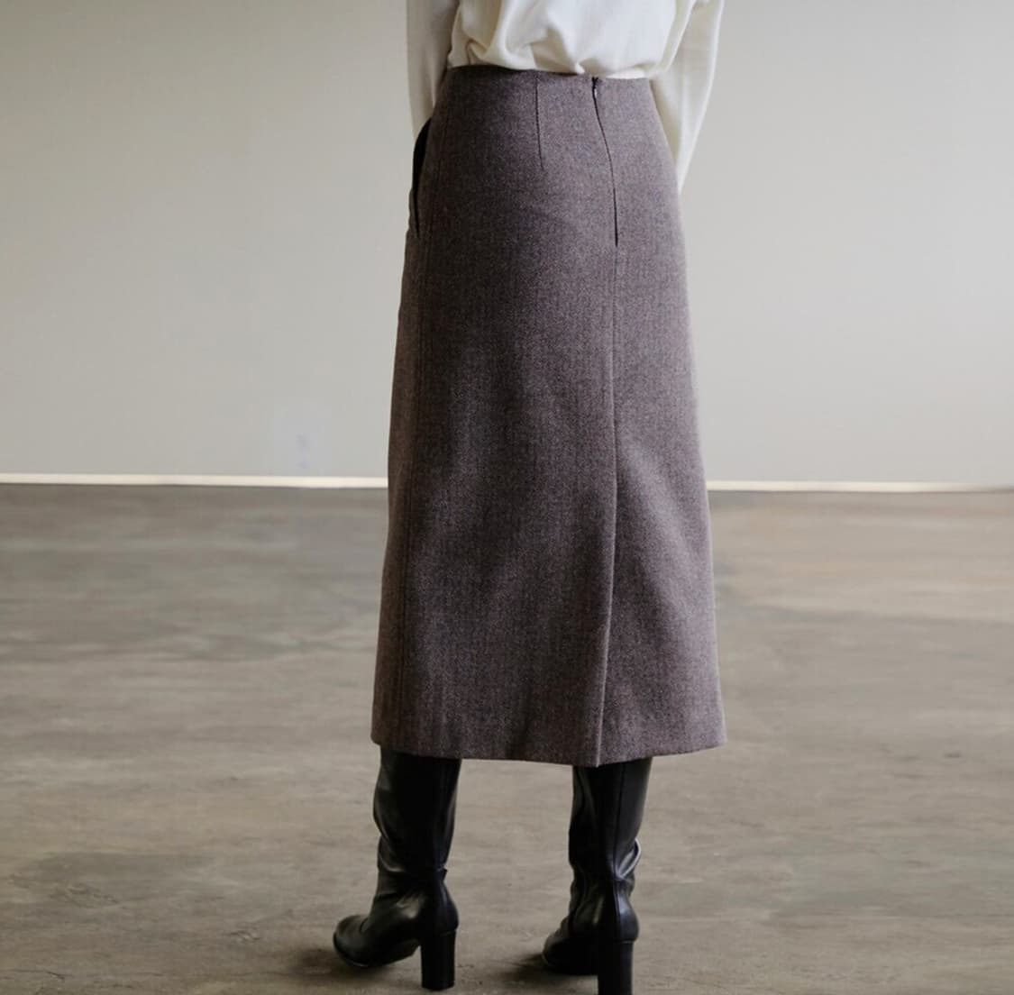 에이치에이트(H8) 트위드 울스커트 55 새상품 상품이미지2