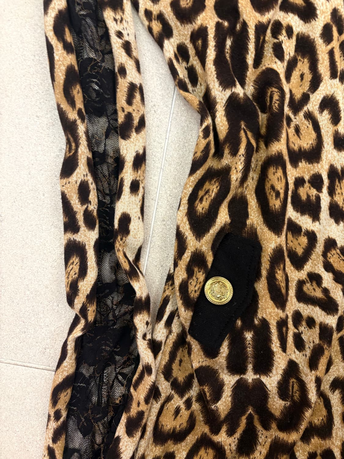 레오파드 오프숄더 레이스 원피스 상품이미지4