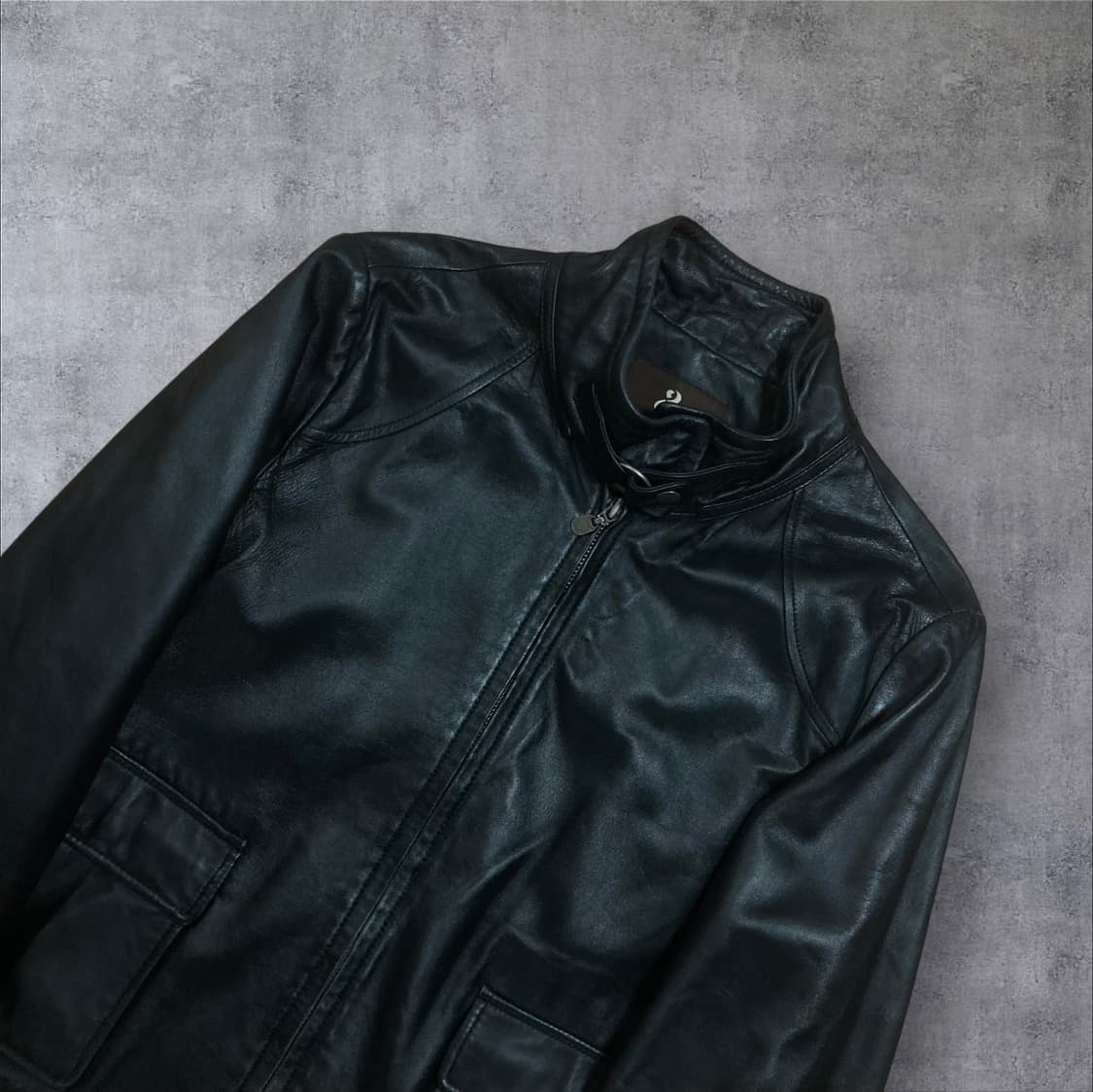 빈티지 블랙 양가죽 레더 자켓 상품이미지2