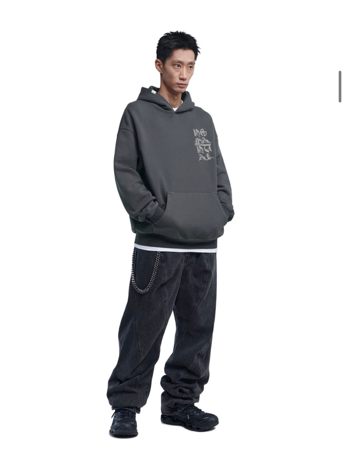 (L) 노매뉴얼 BLACK LETTER HOODIE 후드티 판매 상품이미지2