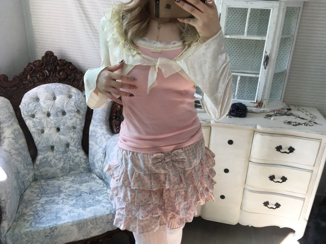 빈티지 히메 갸루 볼레로 가디건 상품이미지3