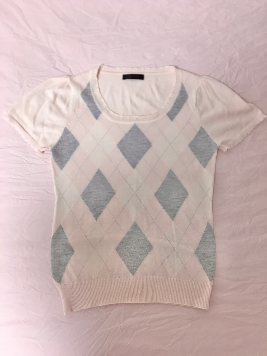 연핑크 아가일 탑 히메갸루 리즈리사 디어리 트랄라라 잉그니 세실맥비 상품이미지1