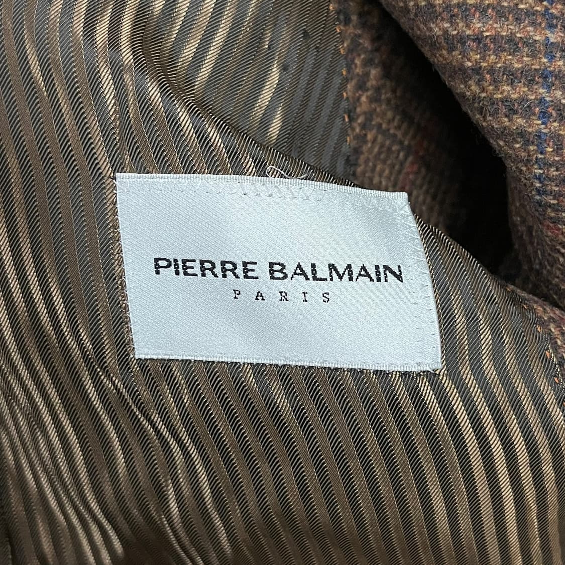 [정품/90] 발망 브라운 체크 패턴 자켓 b8 상품이미지5