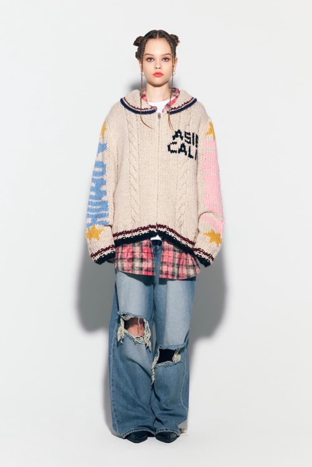 COWGIRL TEDDY ZIPUP KNIT IVORY 상품이미지1