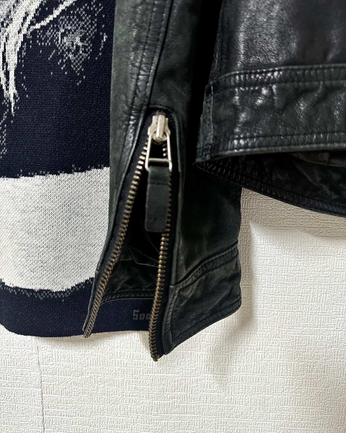 버팔로스킨 멀티포켓 하이넥 레더자켓 상품이미지6