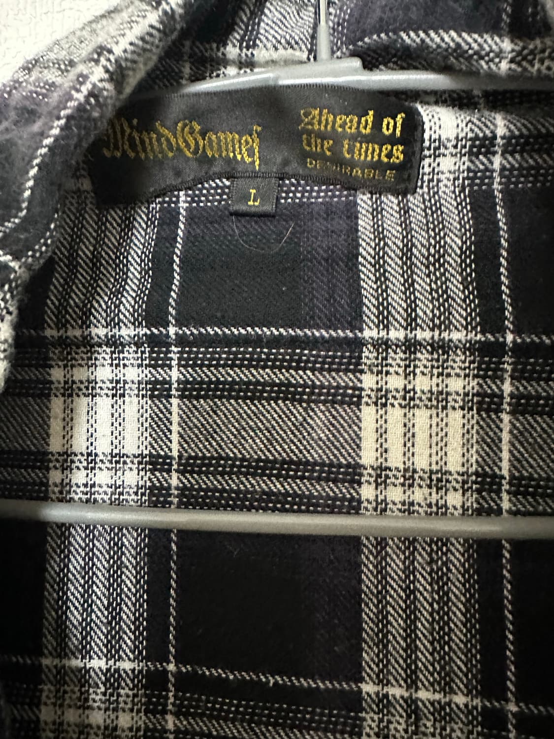 Mindgamef 펑크 레터링 플란넬 체크셔츠 상품이미지4