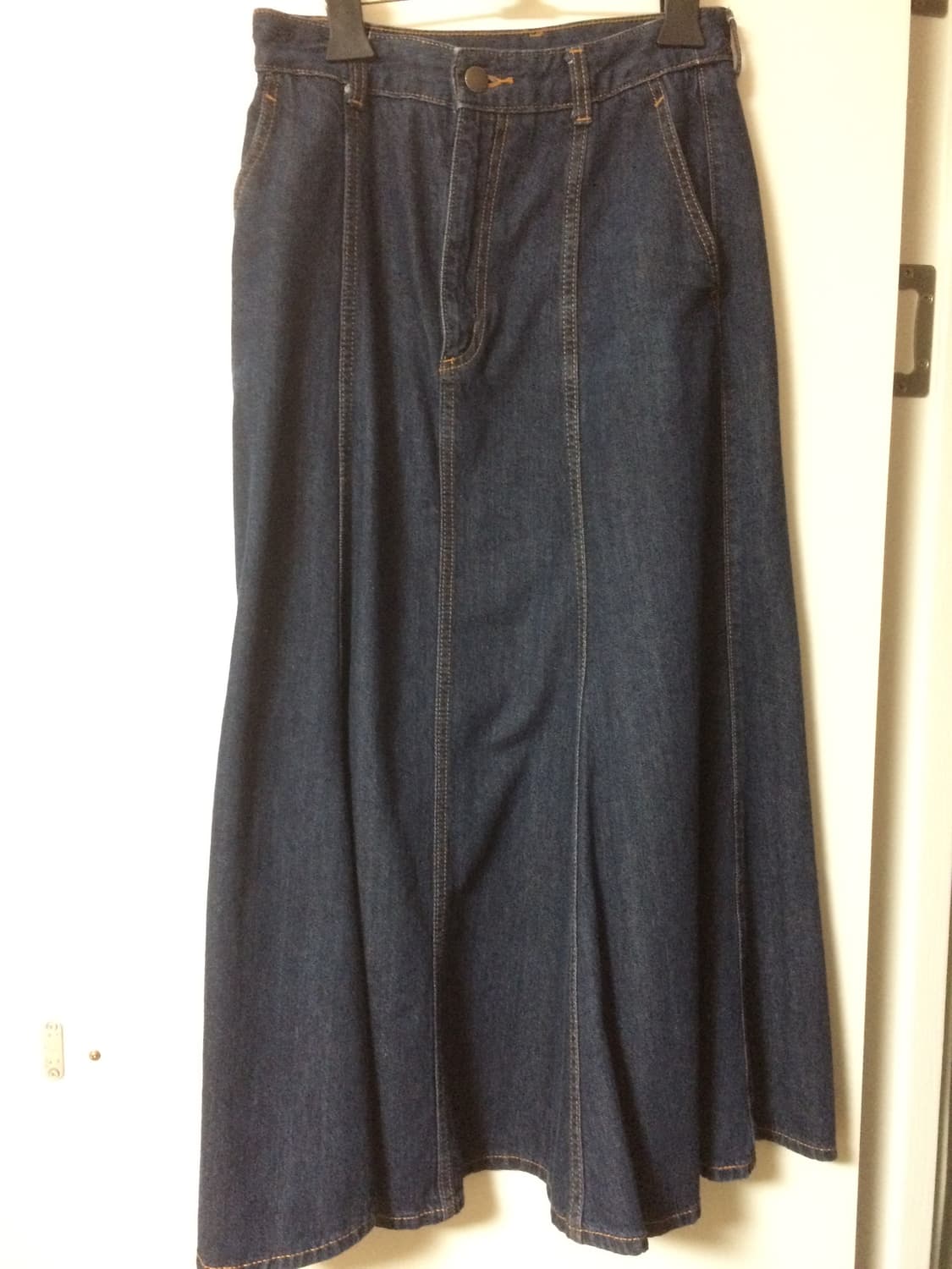 Japanese Vintage 청색 롱스커트 상품이미지1