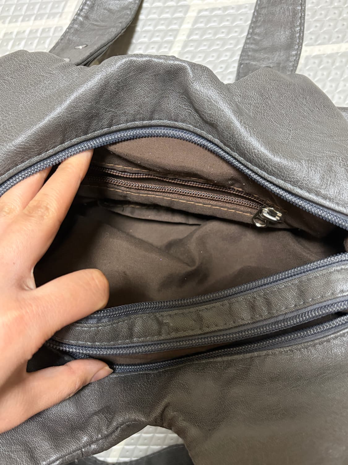 일본 빈티지 숄더백 그레이 상품이미지7