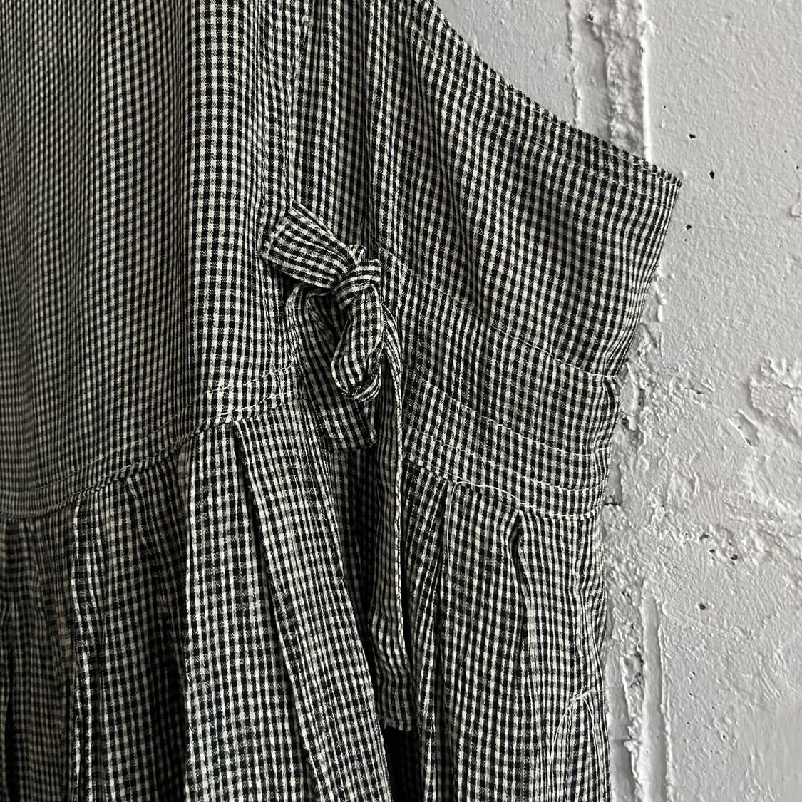 깅엄체크 레이어드 원피스 상품이미지3